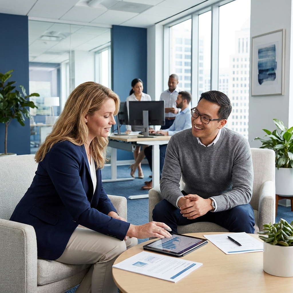 Health insurance advisor providing personalized assistance to a customer